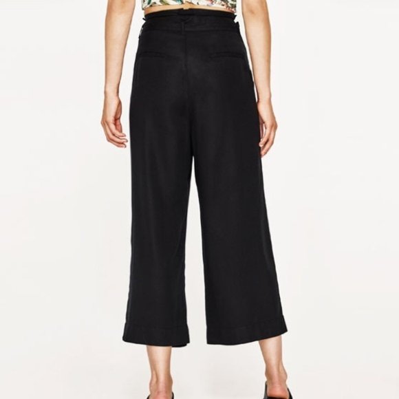 Zara Ankle Wide Leg Side Bow Culottes Pants - Picture 7 of 8